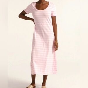 J CREW dress SIZE XXS cute pink‎ striped summer cotton casual maxi dress 🩷